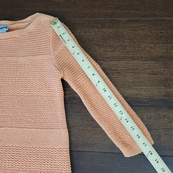 Chico’s Textured Mix Pullover 3/4 Sleeve Orange Sweater Women's Size XS Petite - Picture 12 of 12